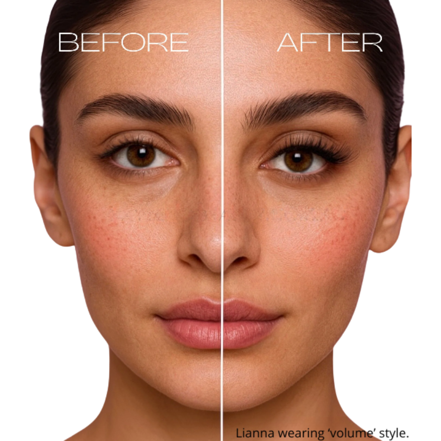 "Magnetic false eyelashes with natural effect applied to a model's eye"